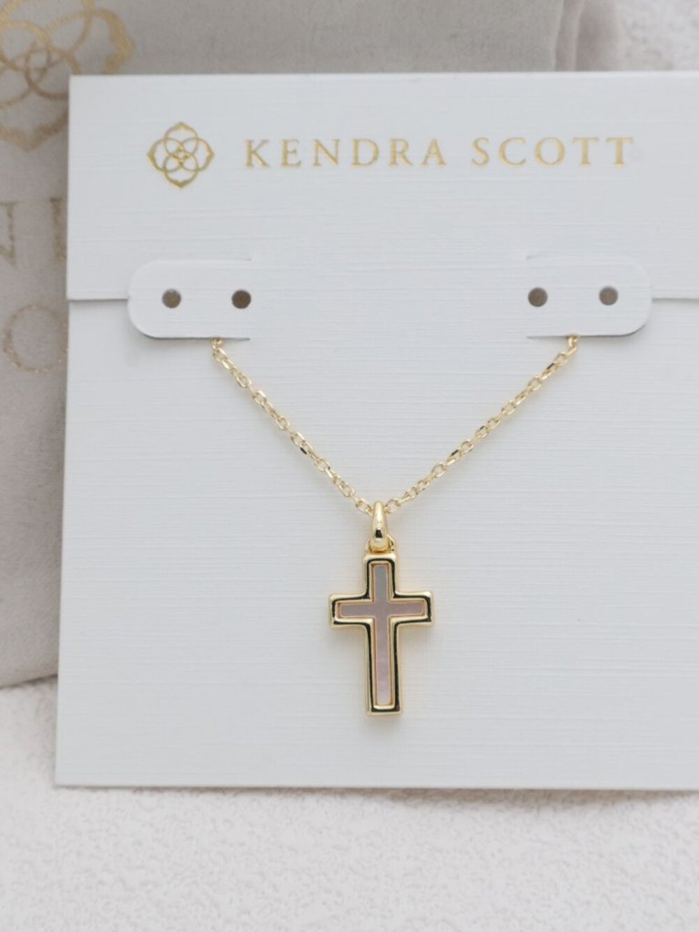 Kendra Scott Cross Gold Pendant Necklace Gold NEW
